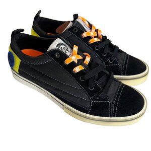 Diesel Men Shoes Sneakers D-Velows Low Patch Trainers Black Yellow NEW